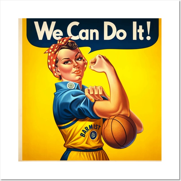 Hoops Empowerment: 'We Can Do It!' Basketball Edition Wall Art by Edd Paint Something